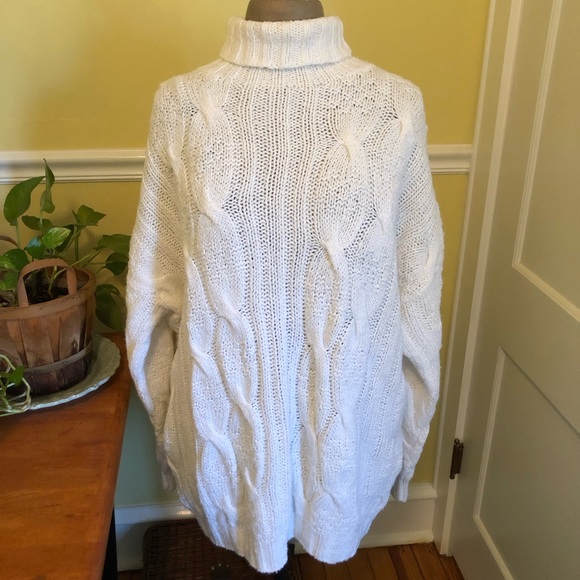 Vintage Maggie Lawrence Mock Turtle Neck Cable Knit Pullover Sweater One Size - Picture 1 of 11